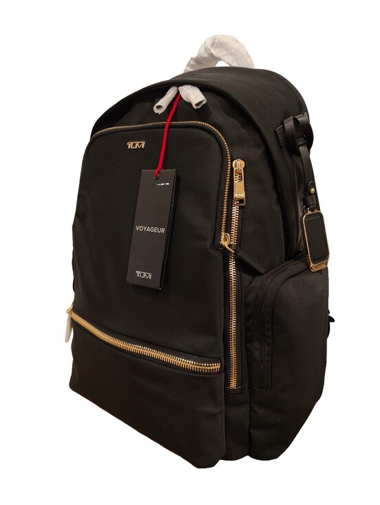 Tumi Handbags - NWT Tumi Voyager Celina Backpack - Black/Gold